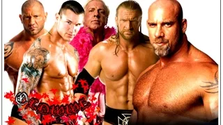Goldberg vs Triple H Batista Randy Orton  Full  Bloodie Match  2003