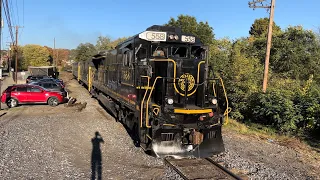 Steam Whistle Show & A GE B32-8 On The Western Maryland Scenic!