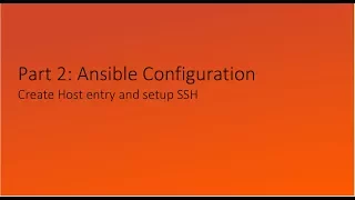 Part 2: Ansible Configuration Host and SSH