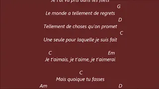 Je t aimais , je t aime  , Francis Cabrel .  Karaoké d accords pour guitare