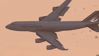 AIRFRANCE 747-400 [Engine Fire] • Belly Crash Landing at Hong Kong