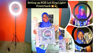 How to Set up a RGB Led Soft Ring Light with Tripod + Power Bank || Easy Step by Step.