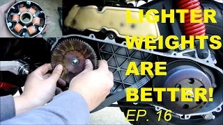 LIGHTER ROLLER WEIGHTS = MORE SPEED (FASTER SCOOTER EPISODE 16)