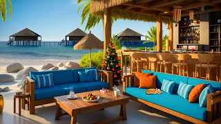 Maldives Seaside Cafe Ambience - Coffee Shop Jazz Music, Bossa Nova Piano & Ocean Waves for Relax