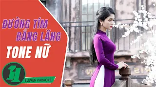 Karaoke Beat Gốc | Đường Tím Bằng Lăng - Phương Anh | Tone Nữ (A#m)