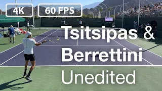 SHARP Berrettini v Stefanos Tsitsipas practice at 4k (60FPS) Indian Wells 2022