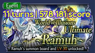 DFFOO GL - Ultimate Ramuh Level 100 (11 turns | 578,181 score)