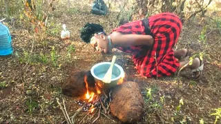 Cooking in the forest the most appetizing Maasai food//African village life