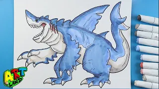 How to Draw a SHARK TITAN