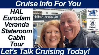 CRUISE NEWS! HOLLAND AMERICA EURODAM VERANDA BALCONY STATEROOM CABIN TOUR 5160 ALASKA MAY 2023