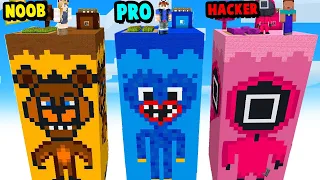 NOOB VS PRO VS HACKER - WIEŻA FNAF VS HUGGY WUGGY VS SQUID GAME w Minecraft! | Vito vs Bella