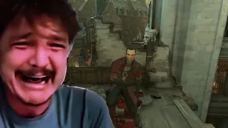 Pedro Pascal crying meme / Corvo vs Daud (Dishonored)