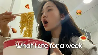 What a person who gained 3kg in a week due to excessive appetite before her period ate for a week 🍙