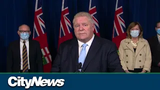 Doug Ford, Christine Elliott, and Dr. Moore announce lifting proof of vaccine requirements by March