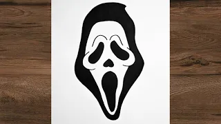 How to draw GHOSTFACE - Scream │ EASY drawing for beginners