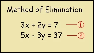 Method of Elimination Steps to Solve Simultaneous Equations