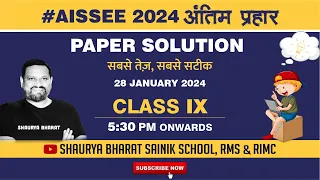 Paper Solution for Class 9th Sainik School AISSEE 2024