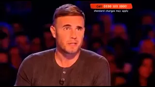 Gary Barlow kissed by Loose Women at X factor 2012 Text Santa