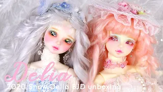 BJD '2020 Ver. SNOW DELIA' Myou Doll x Dolk collaboration Box opening unboxing スノーティリア 球体関節人形開封 (4K)