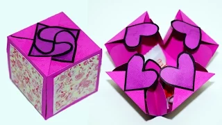DIY paper crafts idea - Gift box sealed with hearts - a smart way to present your gift / Julia DIY