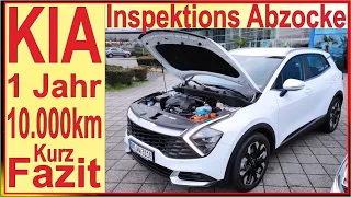 KIA Inspektion Abzocke - KIA Sportage PHEV 2024 - 1 Jahr 10.000 km Langzeittest Praxis Kurzfazit