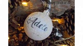 Palla di natale con nome-  christmas ornament - natale fai da te