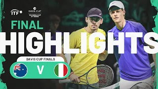Highlights: De Minaur (AUS) v Sinner (ITA) | Davis Cup Finals 2023