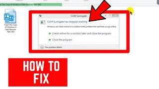 COM Surrogate Has Stopped Working - How To Fix