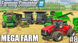 SOYBEANS Harvest with IDEAL & CASE | MEGA FARM Challenge | Farming Simulator 22