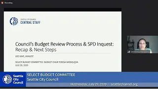 Seattle City Council Select Budget Committee 7/29/2020 Session II