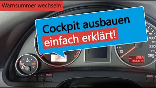 Audi A4 B6 B7 Cockpit ausbauen und Warnsummer wechseln