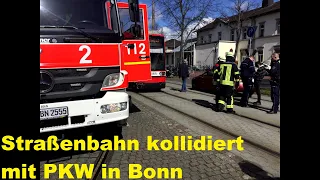 Straßenbahn kollidiert mit PKW am Bonn-Beueler Bahnhof am 24.03.23