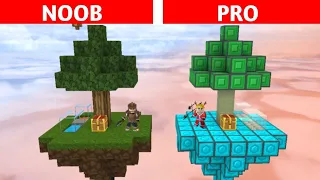 NOOB vs PRO in Skyblock - Blockman Go (Blocky Mods) - Funny Moments