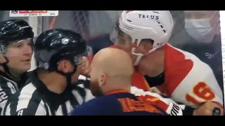 Milan Lucic Hits Mike Smiths 2022 Flames Vs Oilers