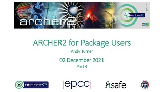 ARCHER2 for software package users, part 4
