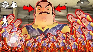 CLONE ARMY! || Funny moments in Hello Neighbour || Experiments with Neighbour