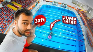 JUMP INTO THE FLOATY RING | Swimming pool impossible shapes challenge