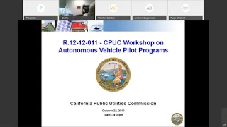 Workshop on Autonomous Vehicle Pilot Programs (Oct. 22, 2019)