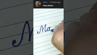 Macy - Beautiful name in Cursive writing | Cursive writing for beginners | #shorts