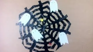 How to Make a Spiderweb for Halloween using a Trash Bag