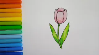 Тюльпан. Як легко намалювати тюльпан / Малювання /