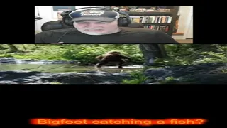 Bigfoot Video - Bigfoot caught catching a fish?