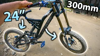 What happens when you put 24” Wheels on your 300mm MONSTER BIKE at Whistler?!