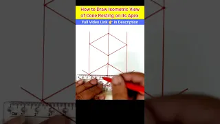 How to draw Isometric View of Cone Resting on its Apex ? #shorts #tiklesacademy