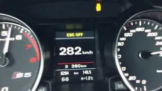 Revo Stage1 Audi S5 3.0 TFSI (410 Bhp) accelerating from 0 to 287 km/h