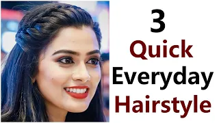 3 quick everyday hairstyle - easy hairstyle for girls | new hairstyle