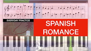 Spanish Romance | Piano Tutorial | Daily Practice [Synthesia+Sheet Music]