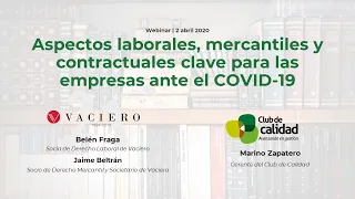 Webinar: Aspectos laborales, mercantiles y contractuales clave para las empresas ante el COVID-19