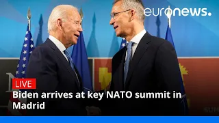 Biden arrives at key NATO summit in Madrid