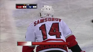 Sergei Samsonov's sweet goal vs Lightning for Hurricanes (20 dec 2010)